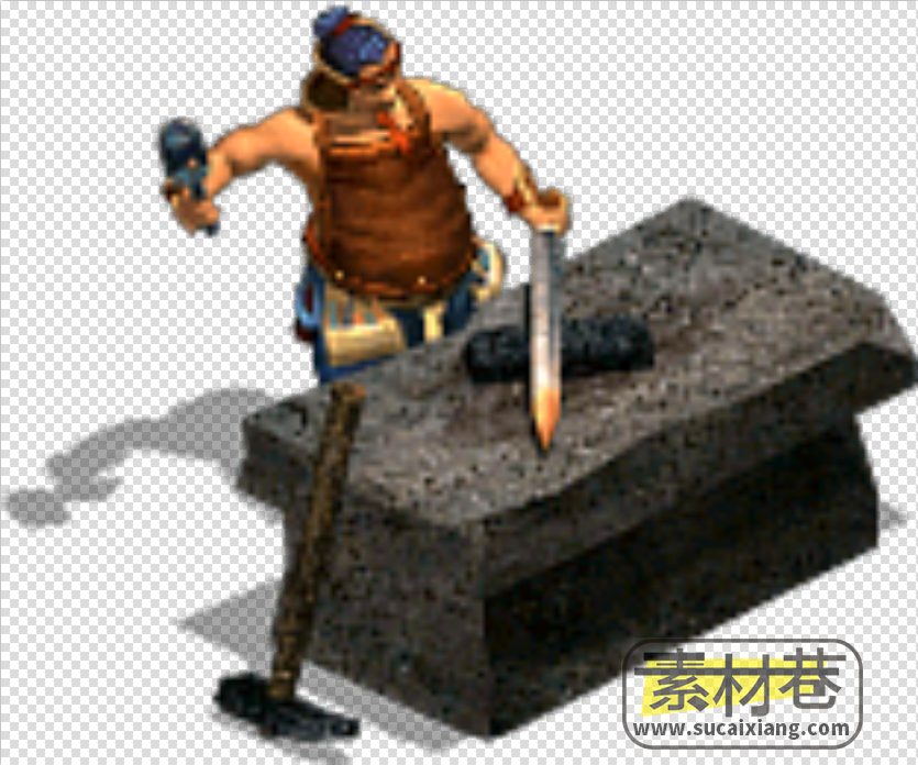 2.5D铸剑铁匠人物动画序列游戏素材