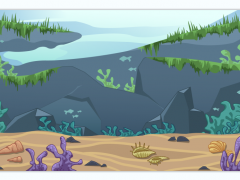 2D卡通海底场景游戏素材