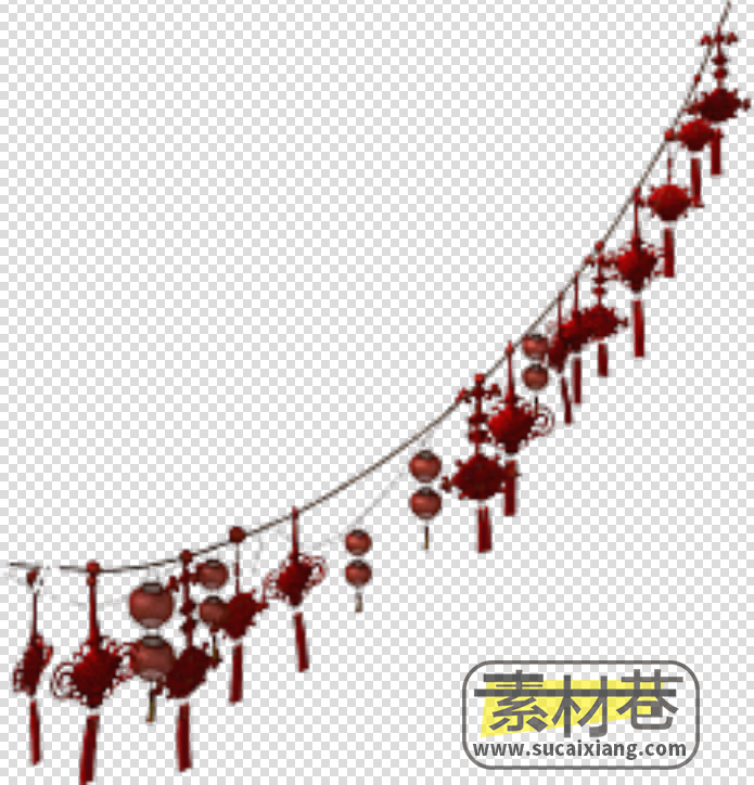 2D中国结灯笼彩带游戏素材