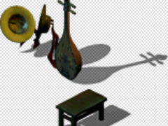 2D琵笆板凳乐器游戏素材