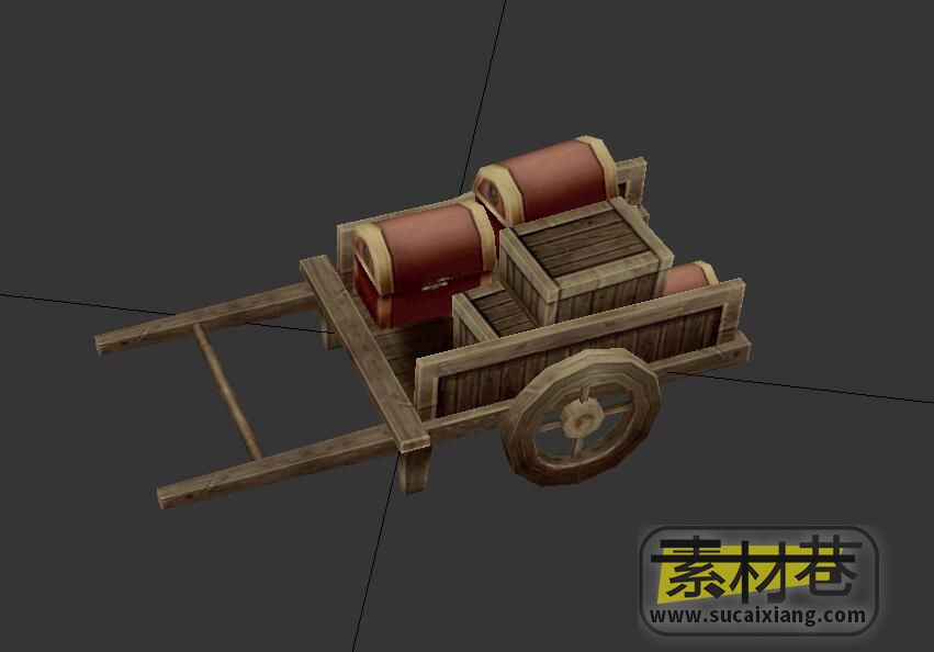 古代镖车3D游戏模型