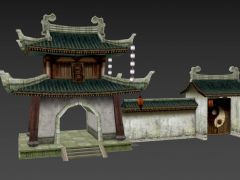 3D古代城隍庙门游戏模型