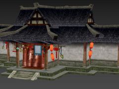 古风游戏饰品店房屋3D模型