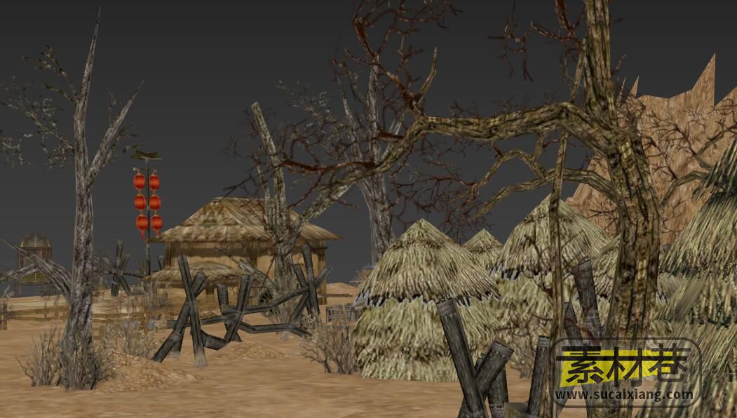3D游戏荒原农家酒铺场景模型