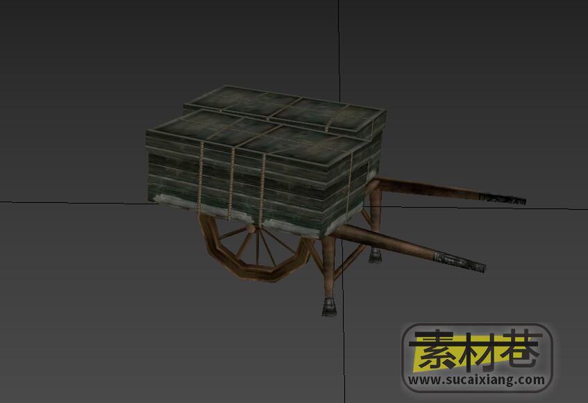 游戏古代独轮车3D模型