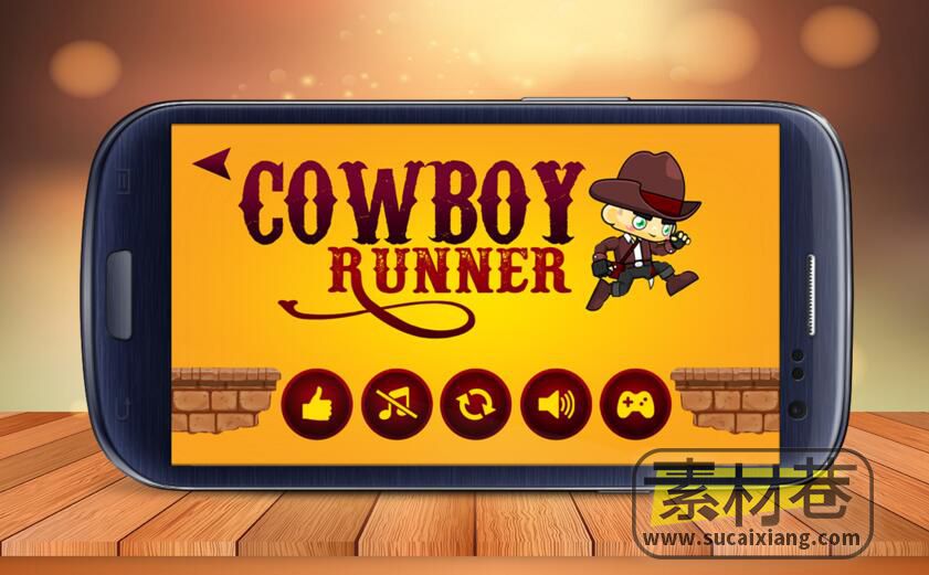 android西部牛仔横版跑酷冒险游戏源码Cowboy Runner