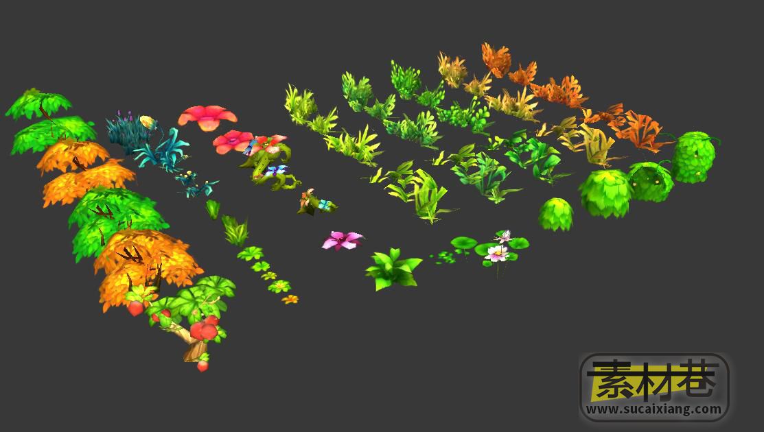 游戏花草植物灌木3D模型