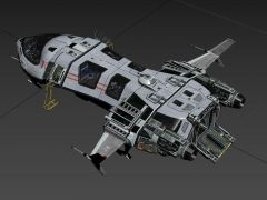 科幻游戏宇宙飞船3D模型