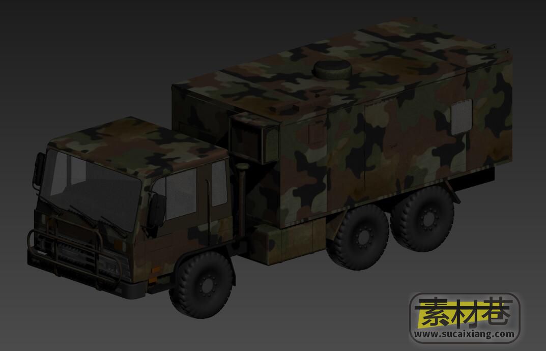 一辆军用卡车3D模型
