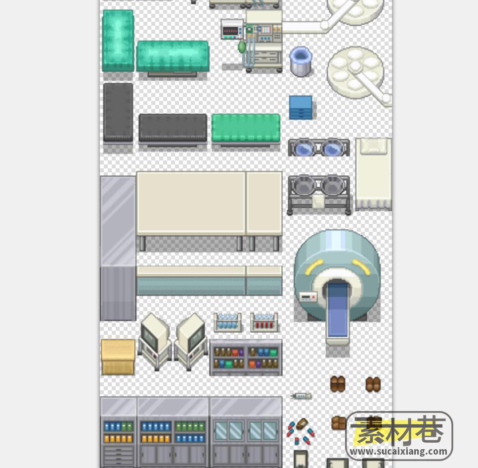2D像素RPG医院游戏医疗设备物品道具素材