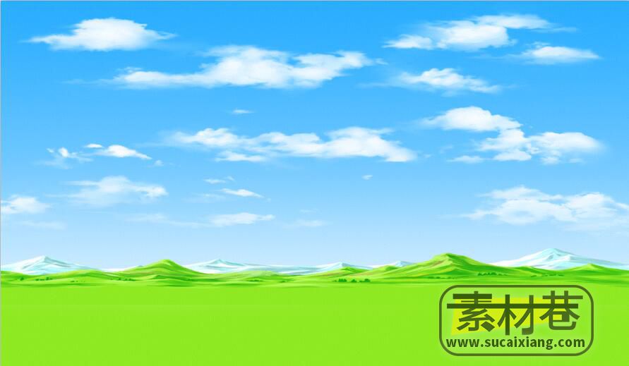 2D横版游戏多层视差山川自然天空背景图
