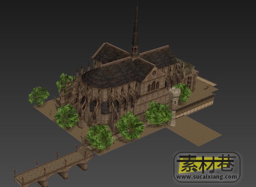 天堂2游戏奇岩城中心教堂3D模型