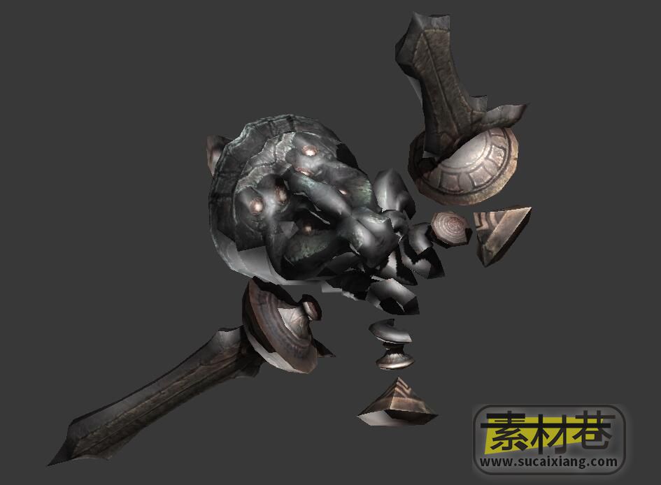 游戏钢铁矮脚怪物动作3d模型