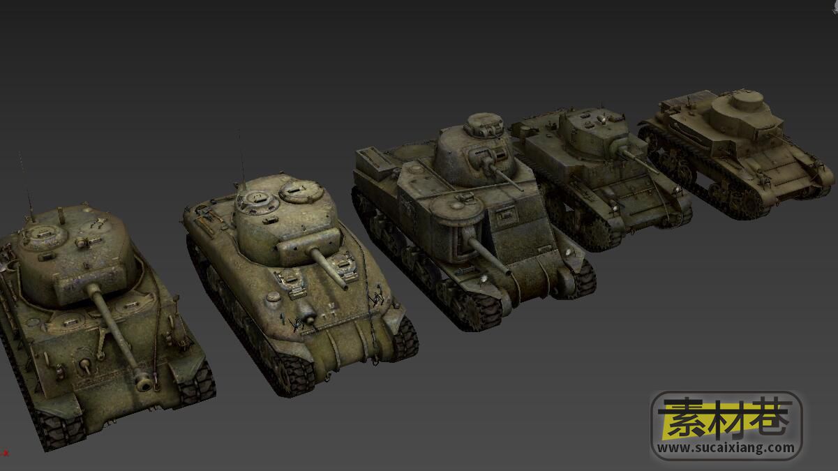 各种美德苏写实坦克3D模型集合