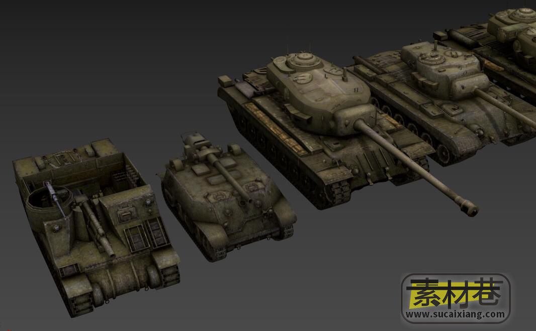 各种美德苏写实坦克3D模型集合