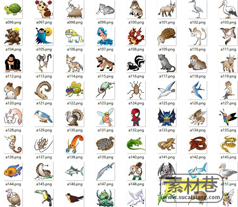2d游戏卡通小动物和鲨鱼素材