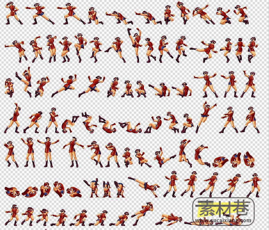 2D格斗游戏拳皇2000之王人物动作素材