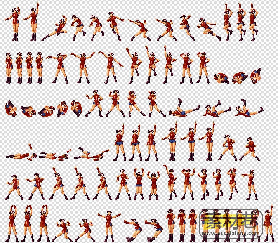 2D格斗游戏拳皇2000之王人物动作素材