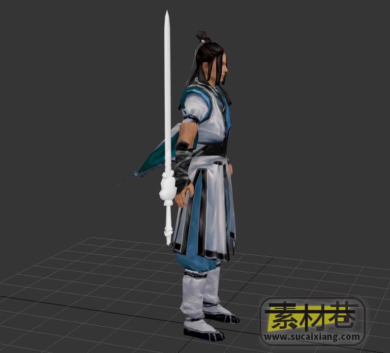剑网游戏男主角模型（带动作）
