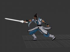 剑网游戏男主角模型（带动作）