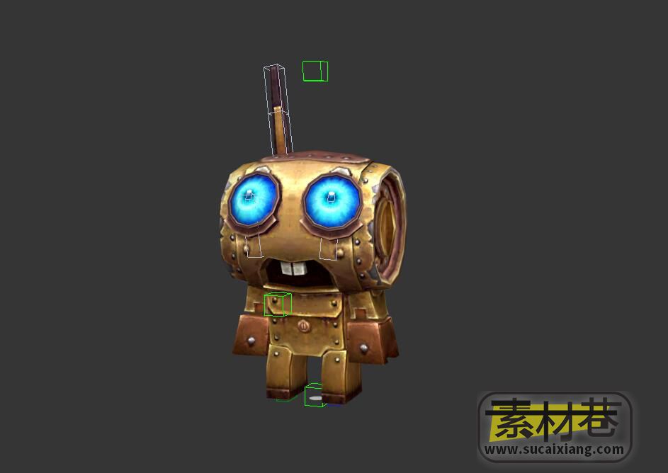 游戏可爱的小机器人3D模型（带骨骼绑定）