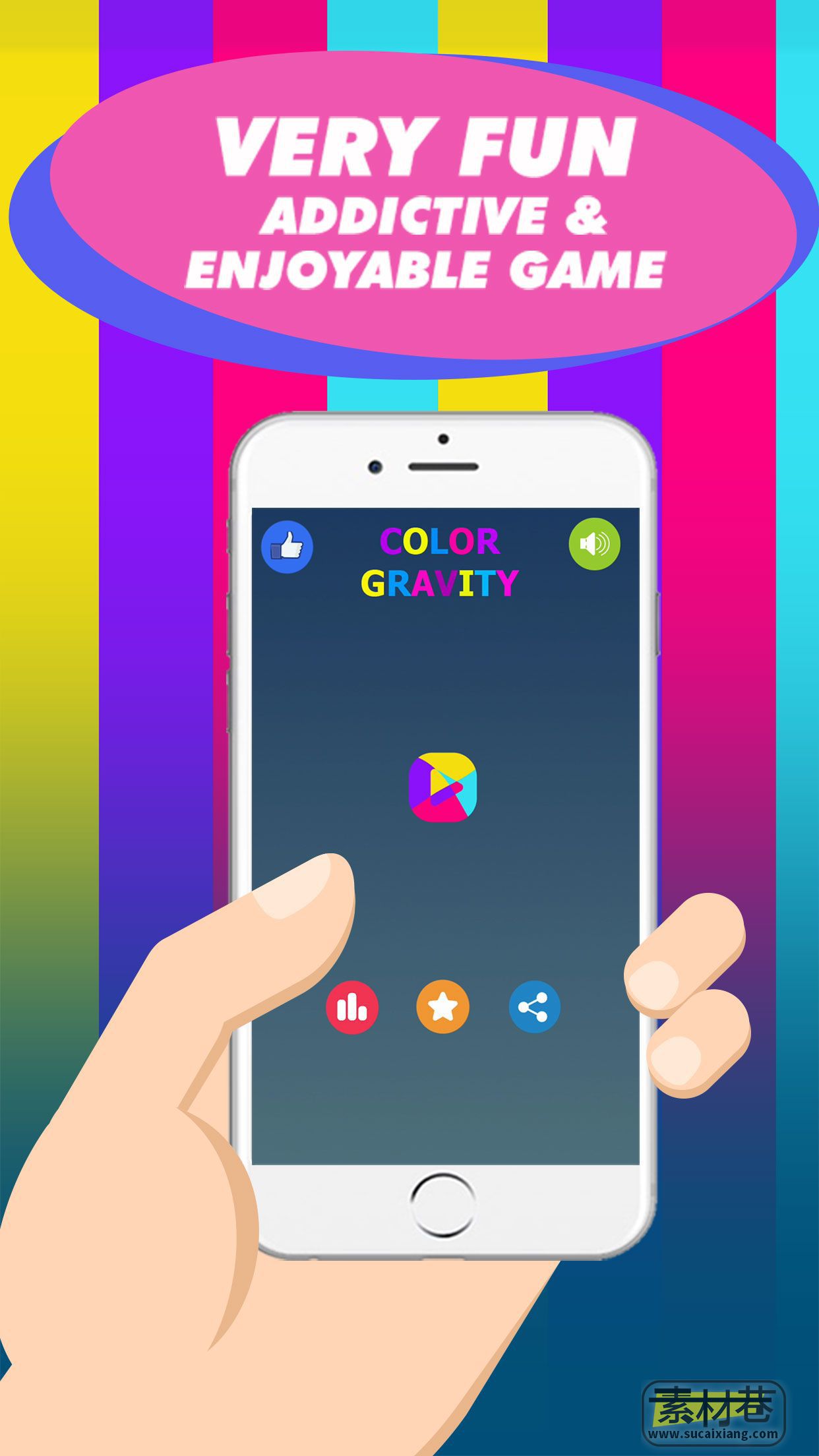 Buildbox彩色重力小球游戏源码Color Gravity 1.0