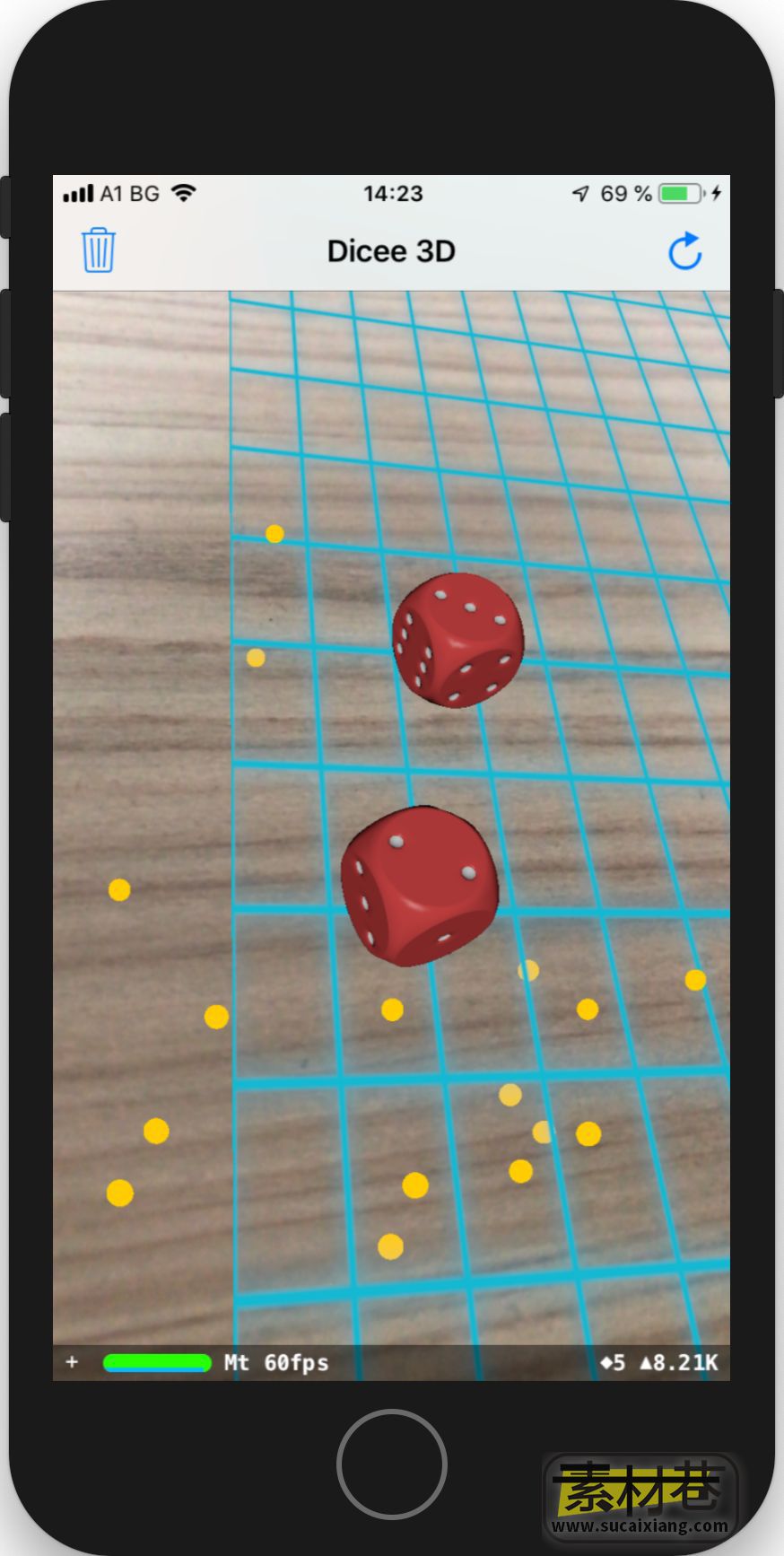 iOS增强现实AR投骰子游戏模板源码Augmented Reality Dice Game iOS Template
