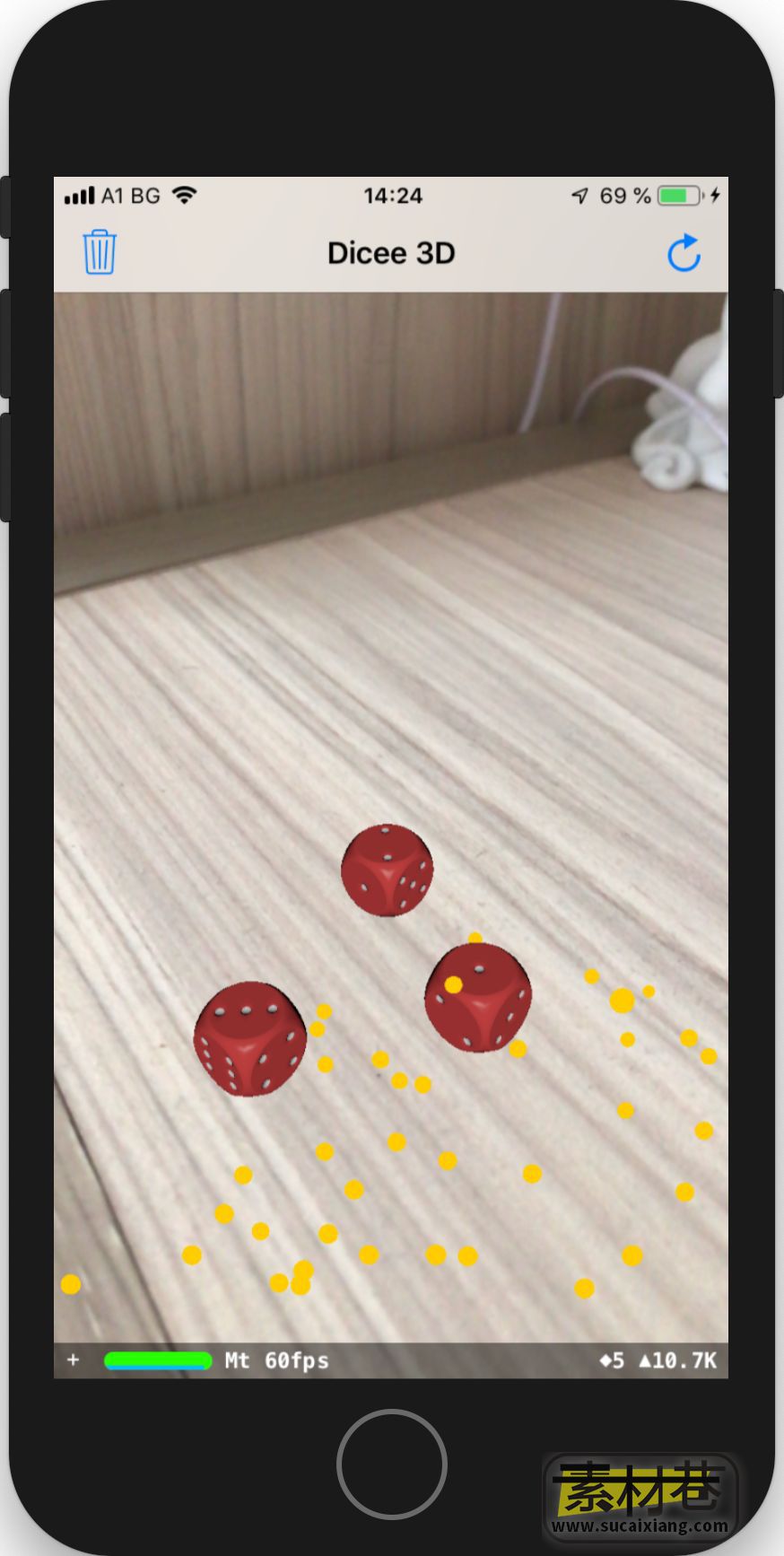iOS增强现实AR投骰子游戏模板源码Augmented Reality Dice Game iOS Template