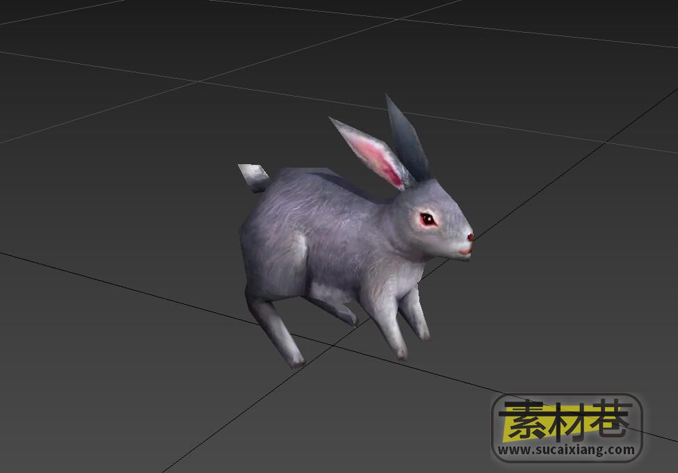 游戏灰色兔子3D模型