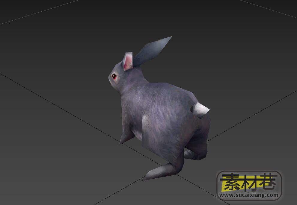 游戏灰色兔子3D模型