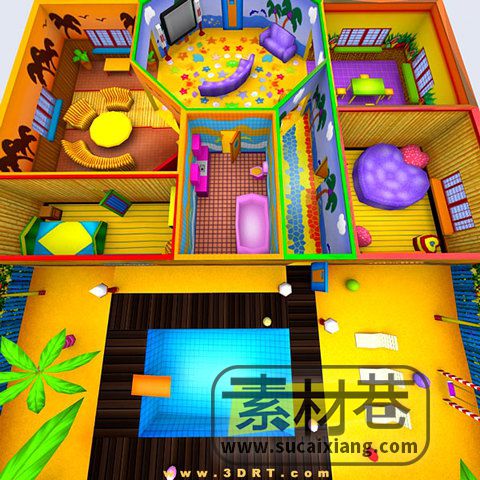 游戏卡通风格房屋室内场景模型Toonworld Interiors