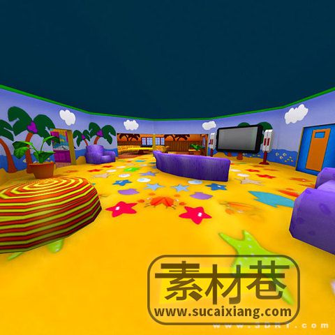 游戏卡通风格房屋室内场景模型Toonworld Interiors