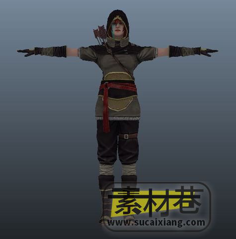 魔幻游戏女刺客人物角色模型素材Akai