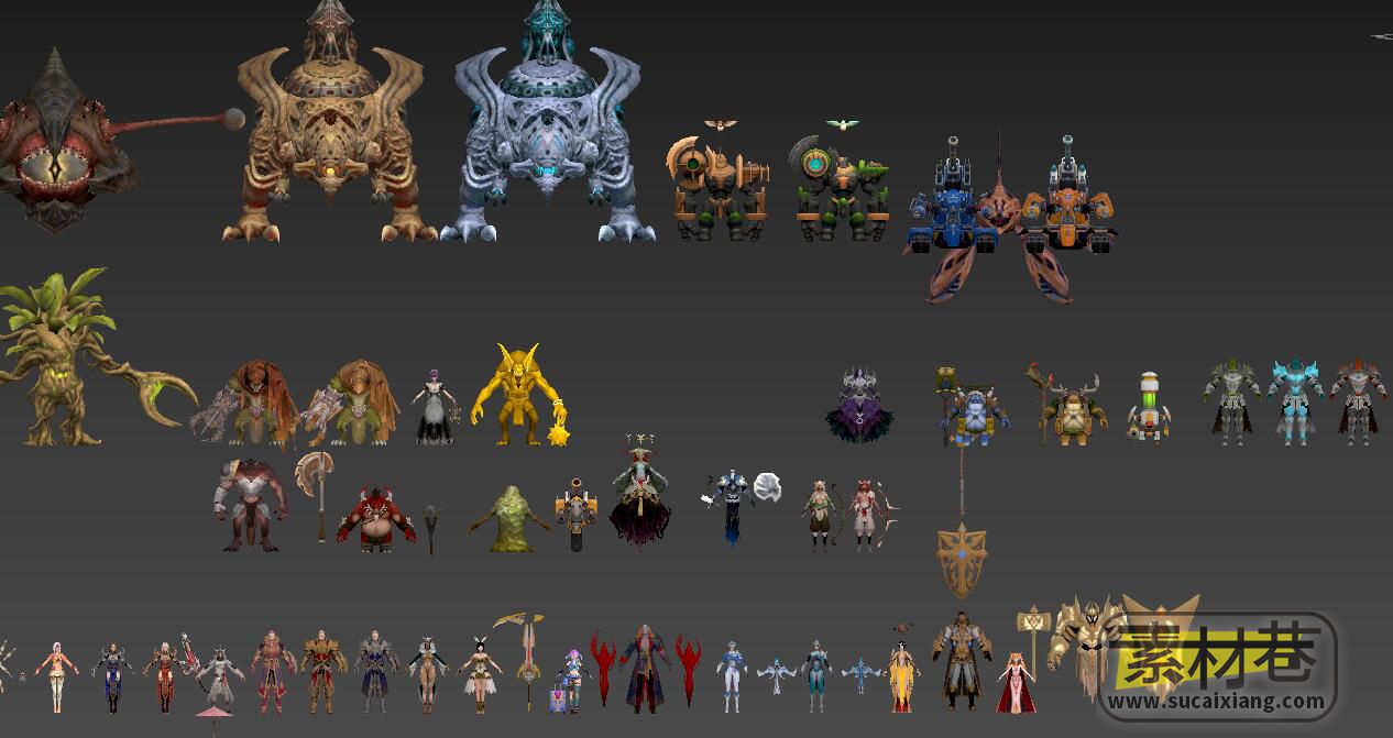 韩国3D次世代魔幻RPG游戏Overhit人物和怪物全套模型集合
