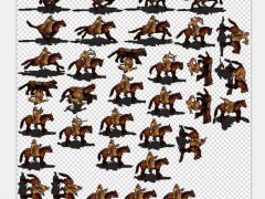 2D横版古代骑兵步兵战争游戏素材