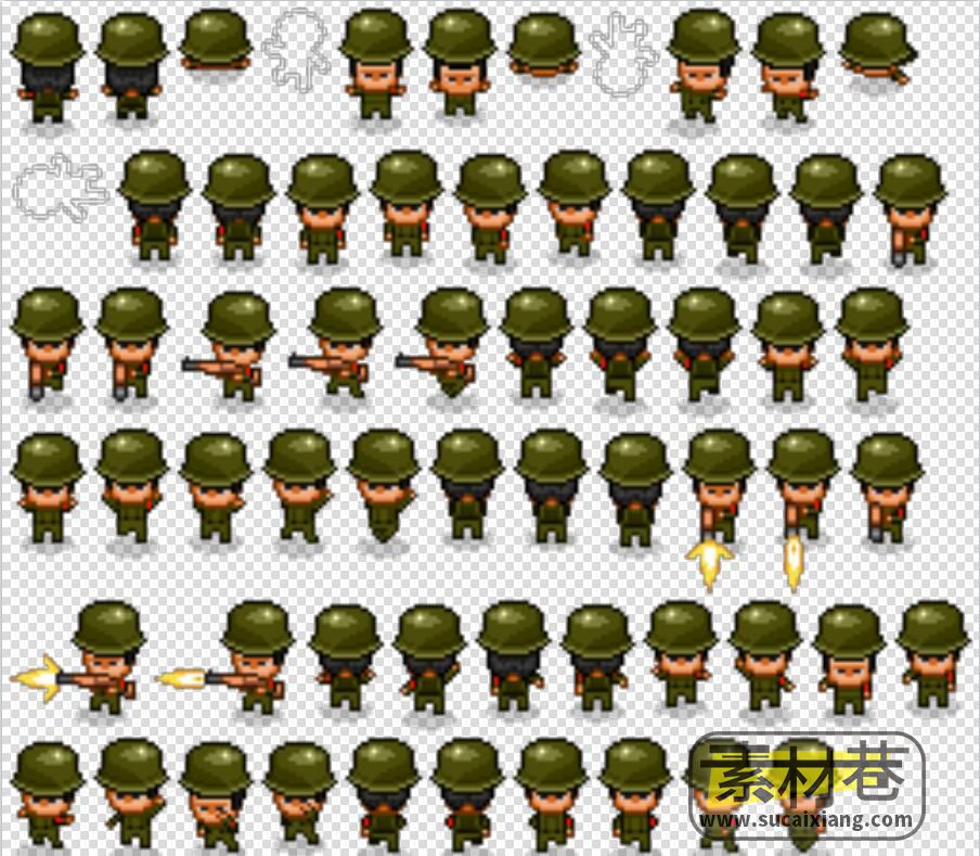 2dQ版游戏士兵序列帧素材