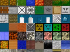 2d房屋瓷砖与树木草地游戏素材