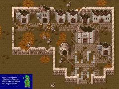 2D中世纪破损的房屋与城墙游戏素材