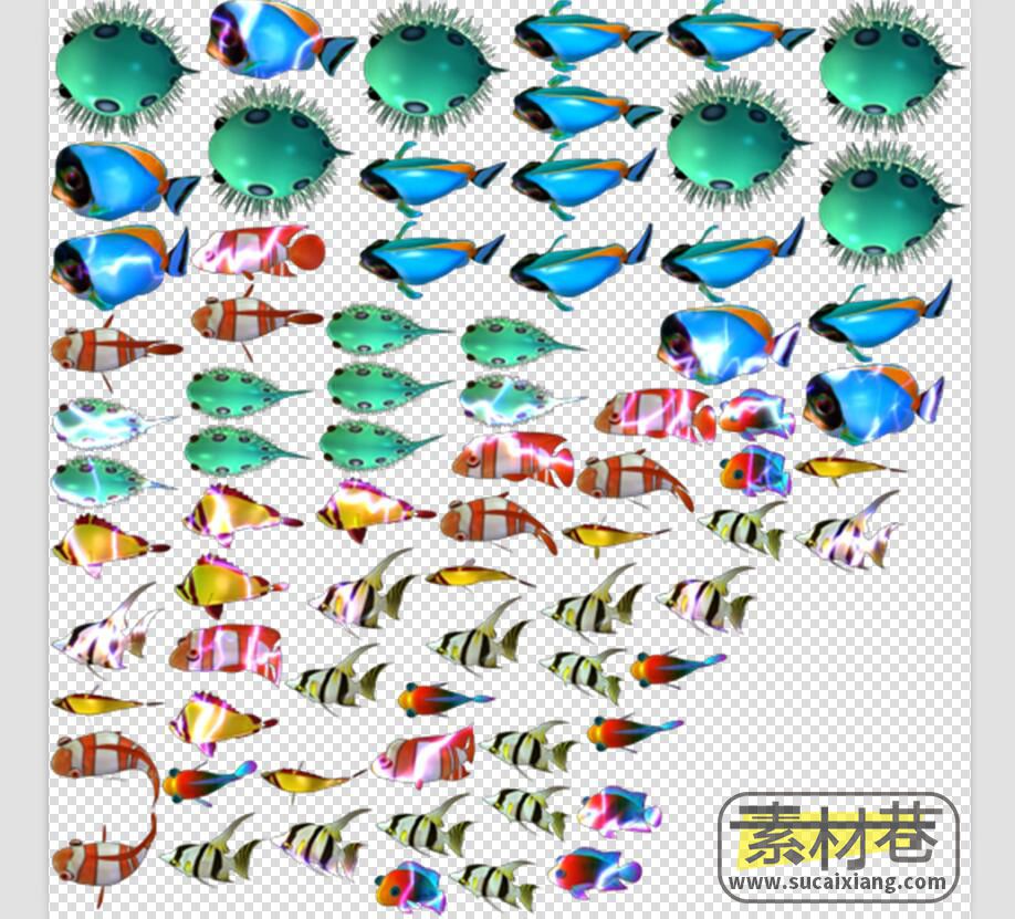 2D海底捕鱼题材休闲游戏素材+音效