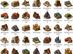 2.5D中世纪游戏房屋素材