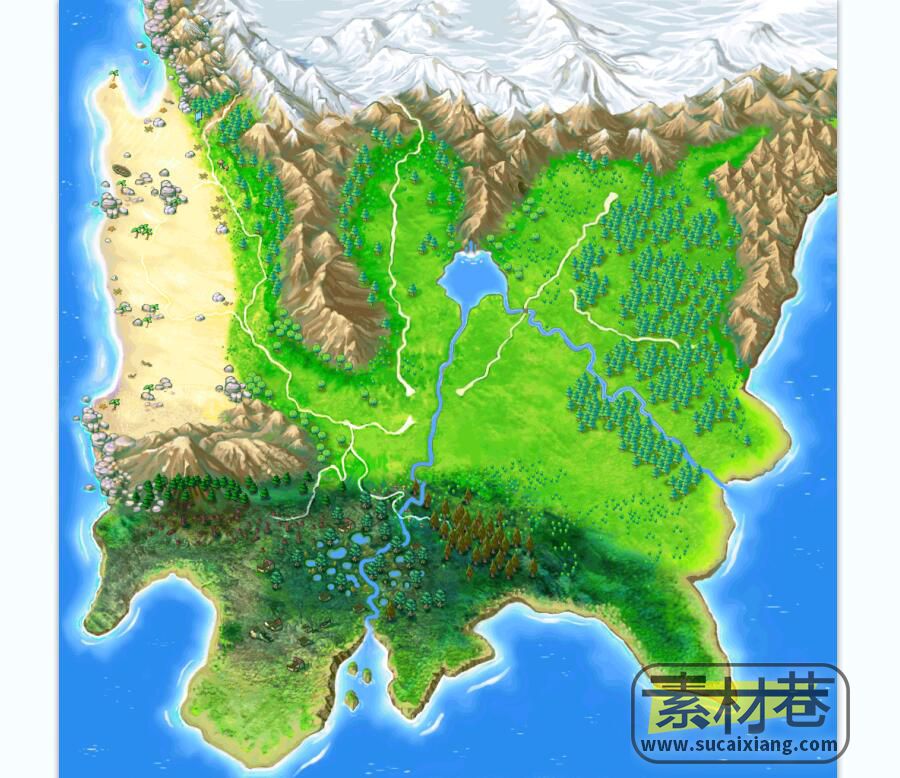 2d岛屿游戏地图素材