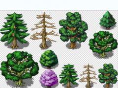 2d像素角色扮演游戏美化版树木素材