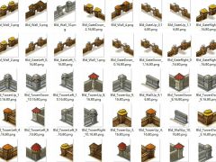 2.5D策略游戏城墙与防御建筑素材