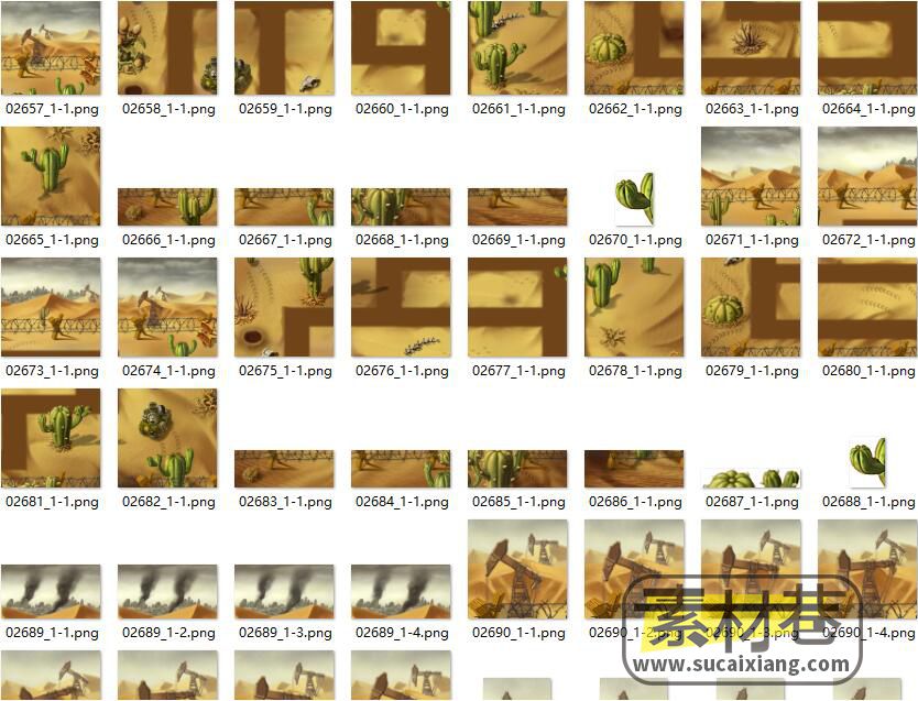 2D沙漠塔防类场景游戏素材