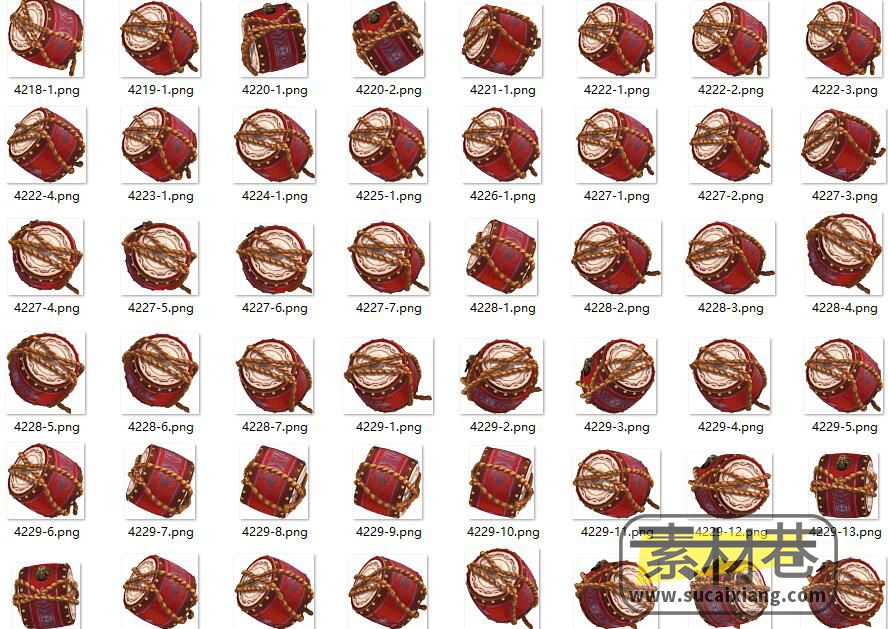 2D游戏红色木鼓动画序列帧素材