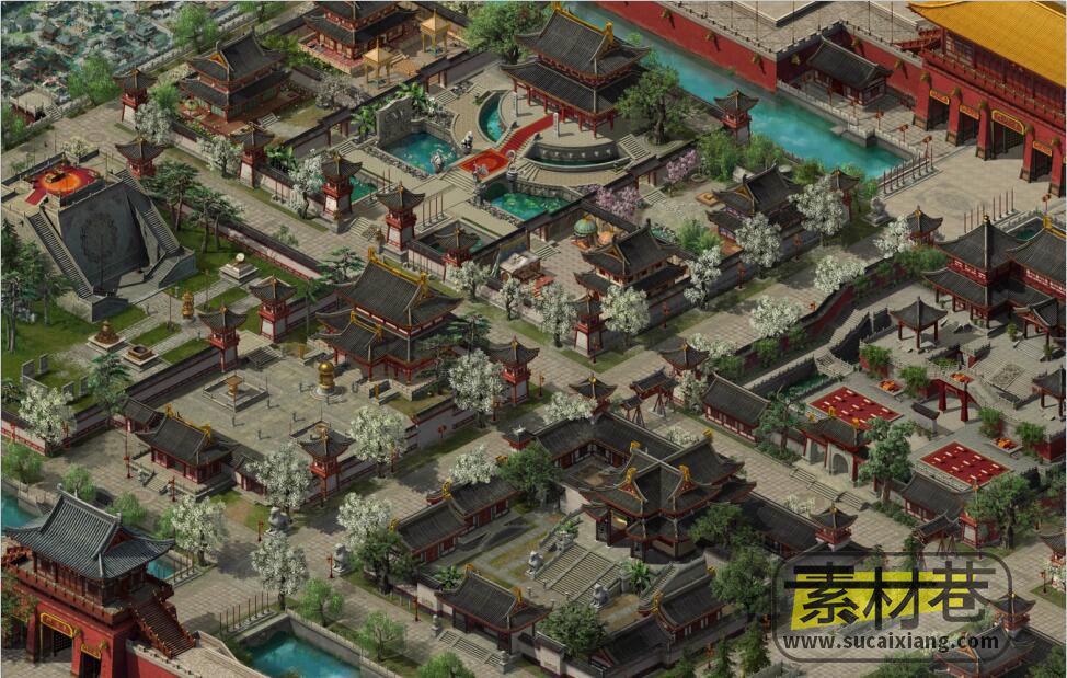 2.5d古典仙侠武侠风格游戏高清大地图场景素材