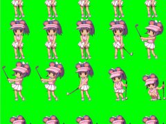 2DQ版游戏女孩打保龄球动画素材