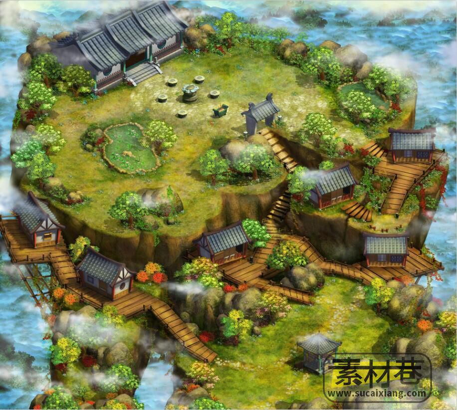 2.5d武侠游戏高清大地图场景素材