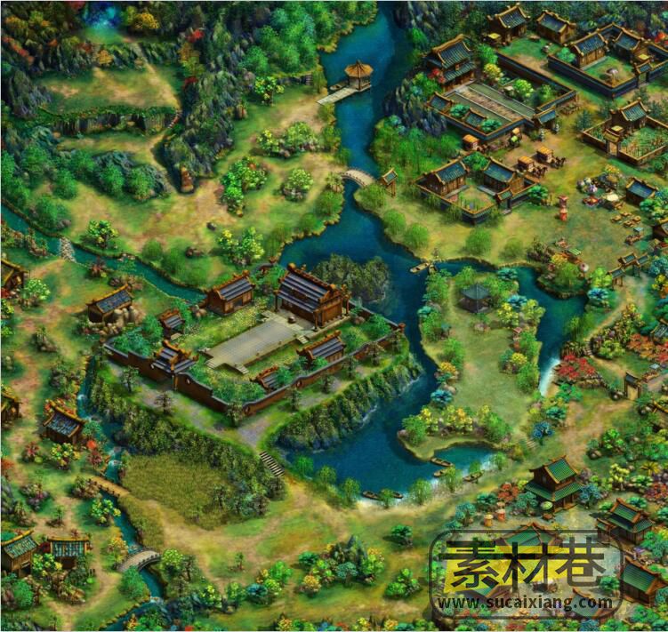 2.5d武侠游戏高清大地图场景素材