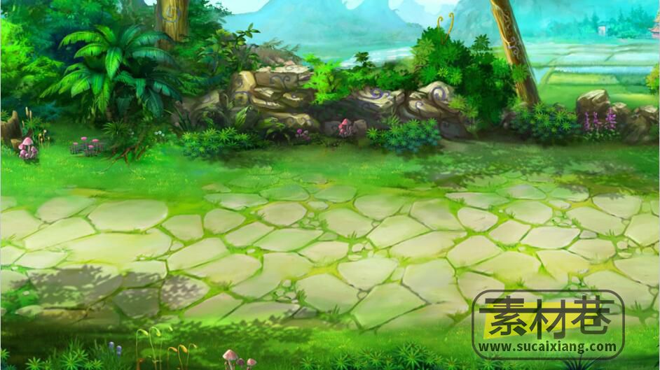 2D横版游戏场景与山石素材
